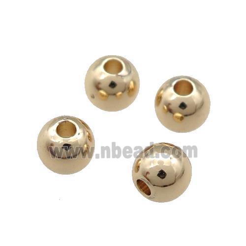 Copper Round Beads Unfaded Light Gold Plated