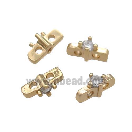 Copper Spacer Beads 2Holes Unfaded Light Gold Plated