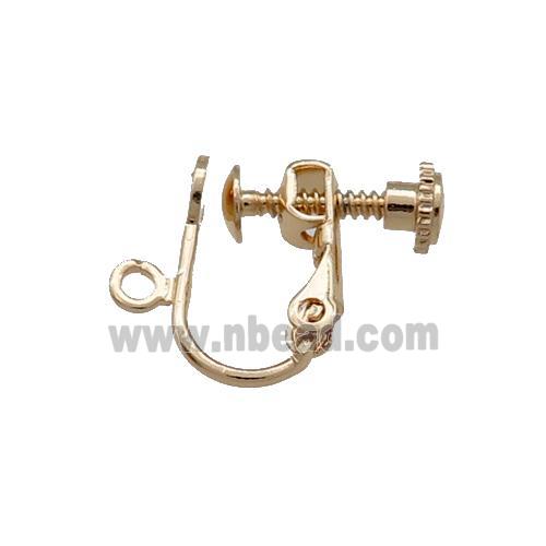 Copper Earring Accessories Screw Unfaded Light Gold Plated