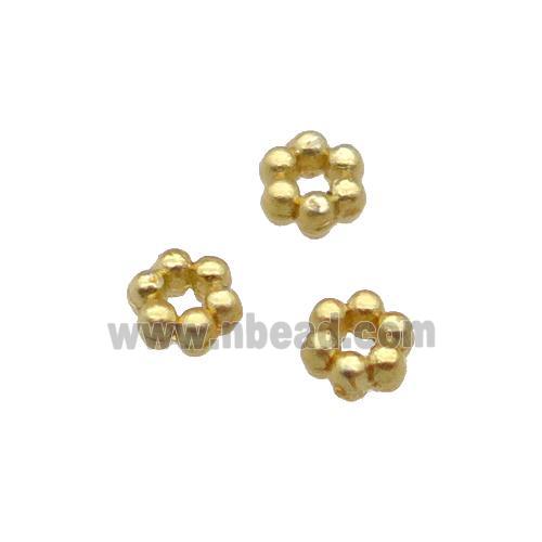 Copper Daisy Spacer Beads Unfaded Gold Plated