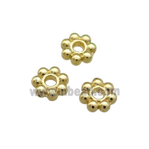 Copper Daisy Spacer Beads Unfaded Gold Plated