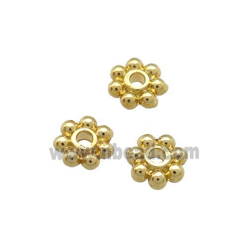 Copper Daisy Spacer Beads Unfaded Gold Plated