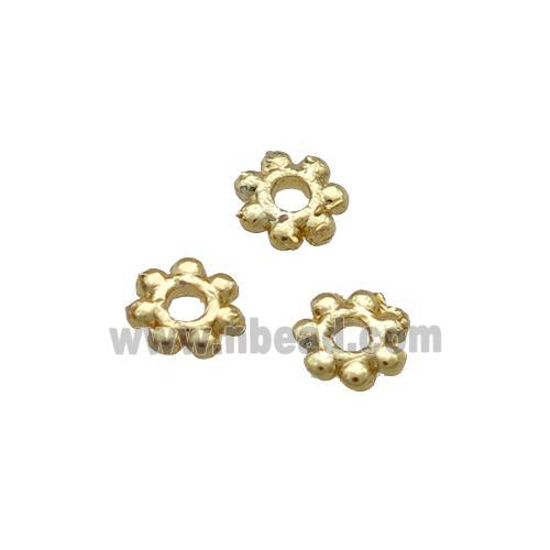 Copper Daisy Spacer Beads Unfaded Gold Plated