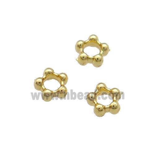 Copper Daisy Spacer Beads Unfaded Gold Plated