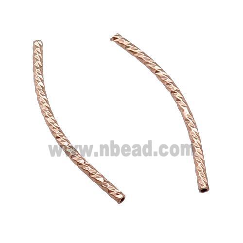 Copper Tube Beads Bend Rose Gold