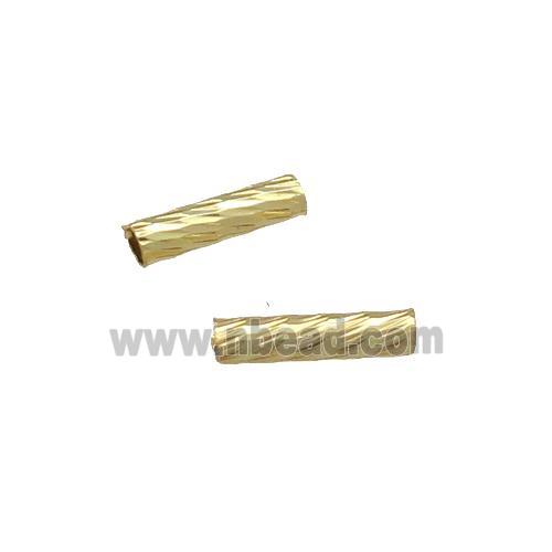 Copper Tube Beads Gold Plated