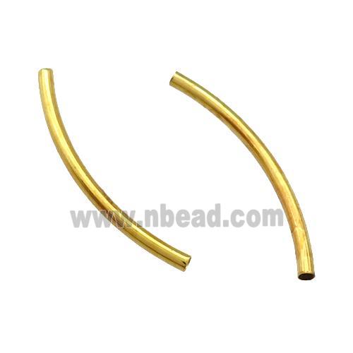 Copper Tube Beads Bend Gold Plated