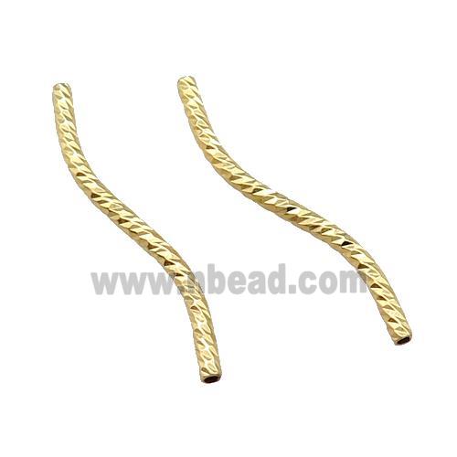 Copper Tube Beads Bend Gold Plated