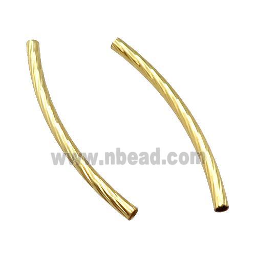 Copper Tube Beads Bend Gold Plated