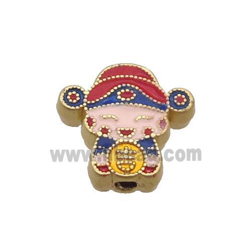 Alloy Fortune God Beads Multicolor Enamel Duck Gold