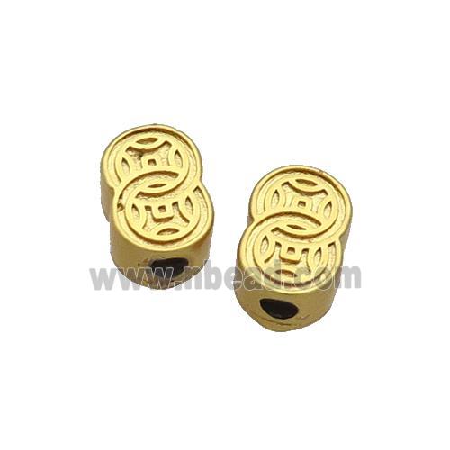 Copper Coin Beads Unfade Gold Plated