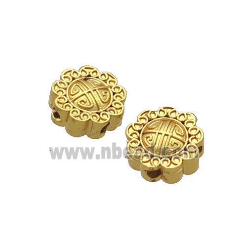 Copper Coin Beads Unfade Gold Plated