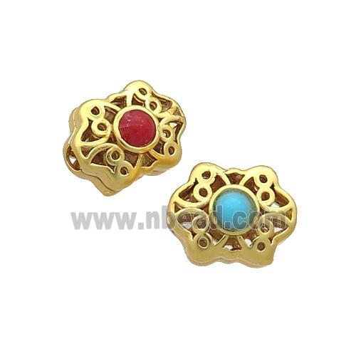 Tibetan Style Copper Beads Unfade Gold Plated