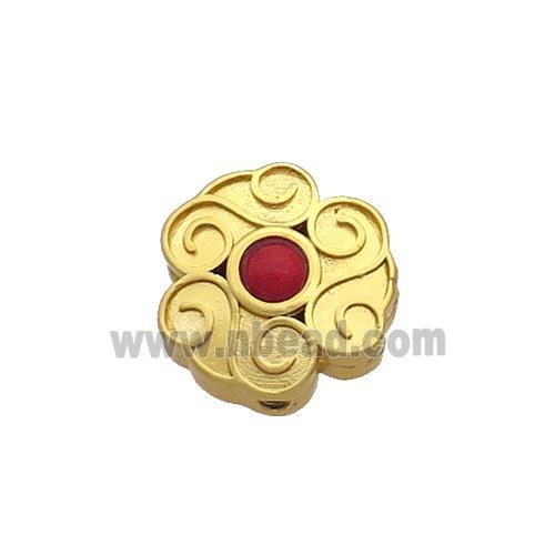 Copper Flower Beads Unfade Gold Plated