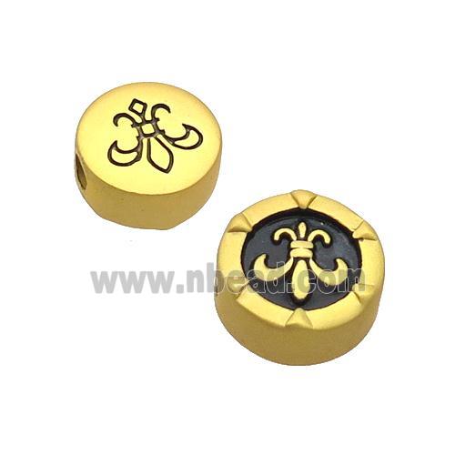 Copper Button Beads Large Hole Unfade Gold Plated