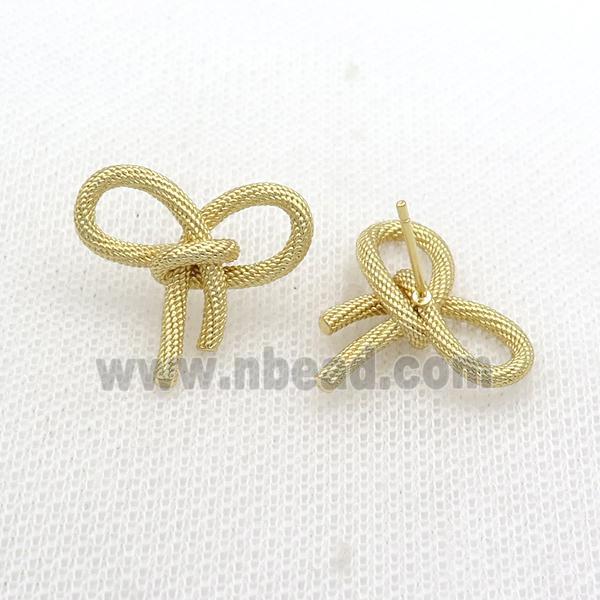 Copper Stud Earring Knot Gold Plated