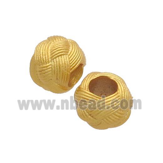 Copper Beads Round Large Hole Unfade Gold Plated