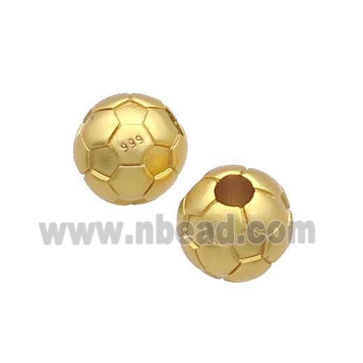 Copper Football Beads Round Large Hole Sport Unfade Gold Plated