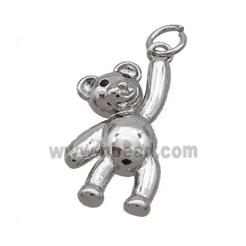 Copper Bear Pendant Platinum Plated