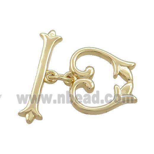 Copper Toggle Clasp Gold Plated