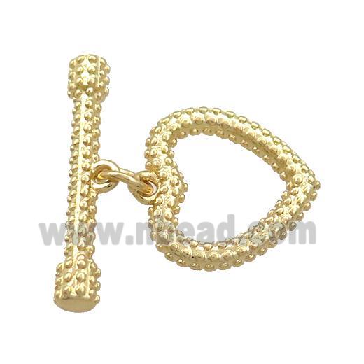 Copper Toggle Clasp Heart Gold Plated