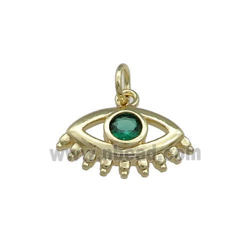 Copper Eye Pendant Pave Zircon Gold Plated