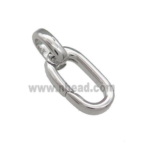 Copper Carabiner Clasp Platinum Plated