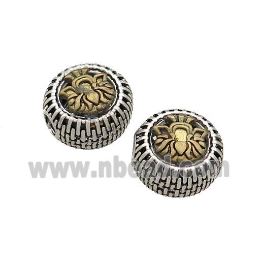 Tibetan Style Chinese Auspicious Eight Treasures Beads Coin Large Hole Antique Silver Bronze