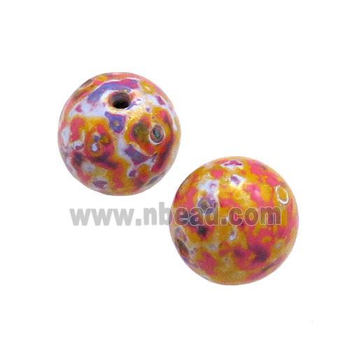 Wood Beads Multicolor Painted Smooth Round