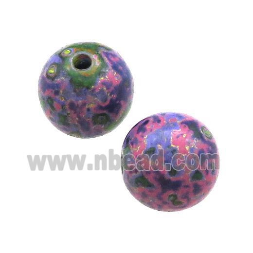 Wood Beads Multicolor Painted Smooth Round