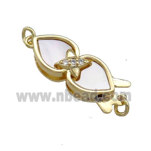 Copper Slide Clasp Pave Shell Zircon 18K Gold Plated