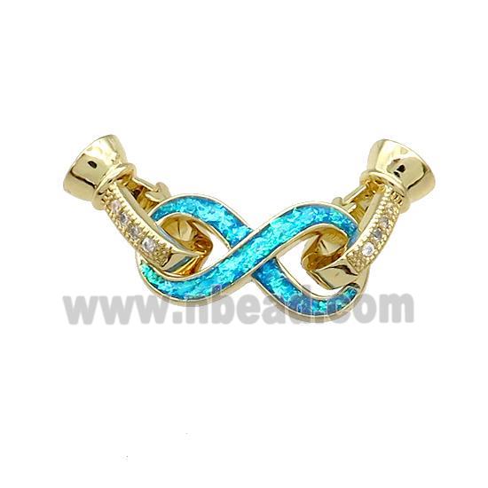 Copper Clasp Pave Fire Opal Zircon Infinity 18K Gold