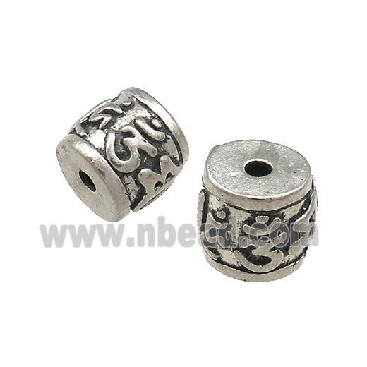 Tibetan Style Copper Tube Beads Buddhist Antique Silver