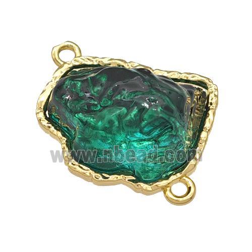 Copper Connector Pave Acrylic Green Mountain Gold Plated