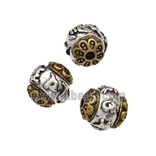 Tibetan Style Copper Round Beads Antique Silver Bronze