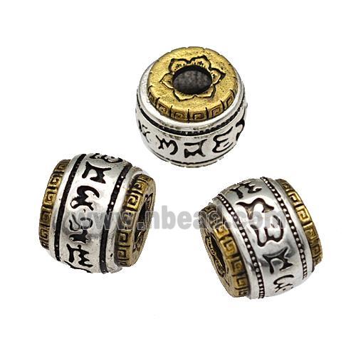 Tibetan Style Copper Barrel Beads Large Hole Antique Silver Bronze