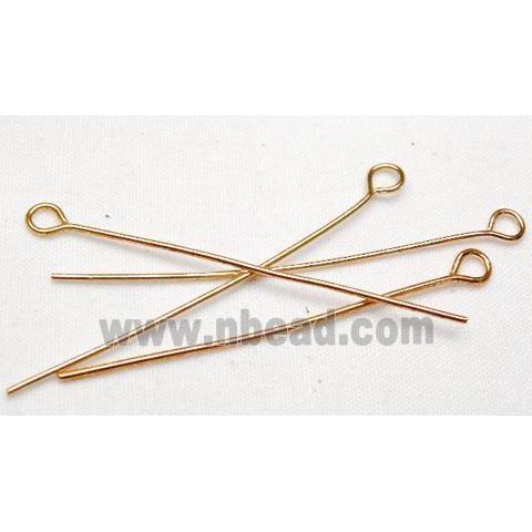 Iron Eye Head Pins Lt.Gold Plated