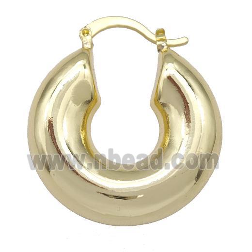 Copper Latchback Earrings Hollow 18K Gold Plated