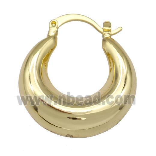 Copper Latchback Earrings Hollow 18K Gold Plated