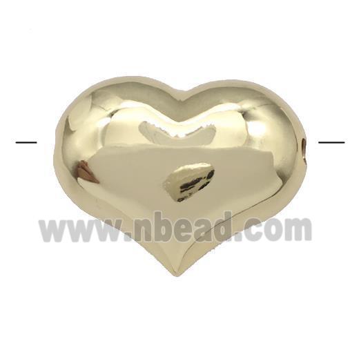 Copper Heart Beads Hollow Gold Plated