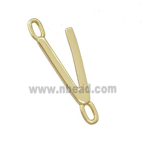 Copper Connector Letter-V Gold Plated