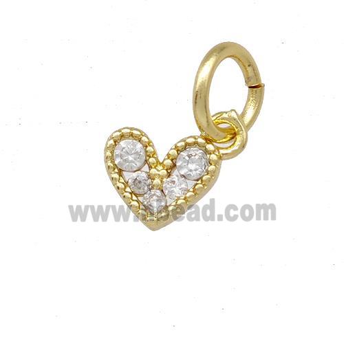 Copper Heart Pendant Pave Zirconia Gold Plated