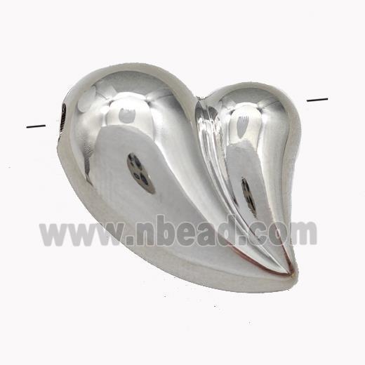 Copper Heart Beads Hollow Platinum Plated