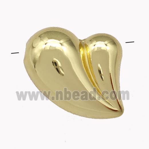 Copper Heart Beads Hollow Gold Plated