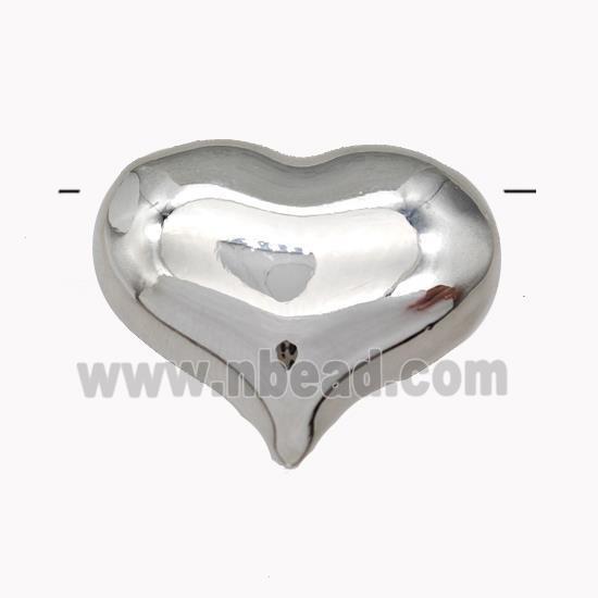 Copper Heart Beads Hollow Platinum Plated