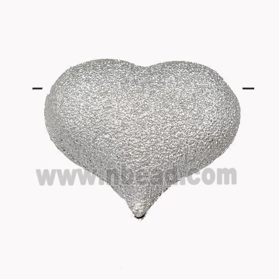 Copper Heart Beads Corrugated Hollow Platinum Plated