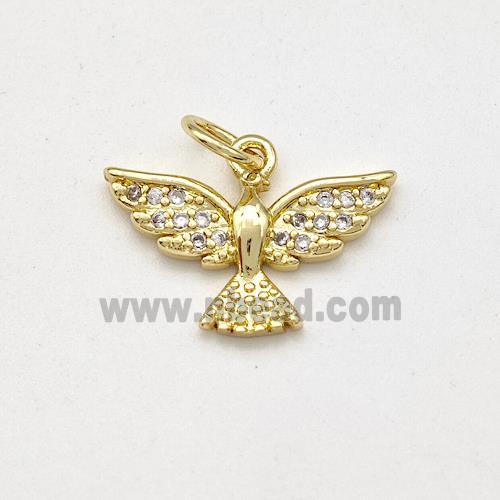 Copper Eagle Pendant Pave Zirconia Hawk Bird Gold Plated