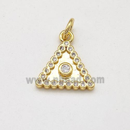 Copper Triangle Pendant Micro Pave Zirconia Gold Plated