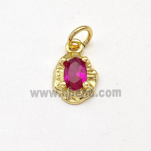 Copper Pendant Pave Zirconia Gold Plated