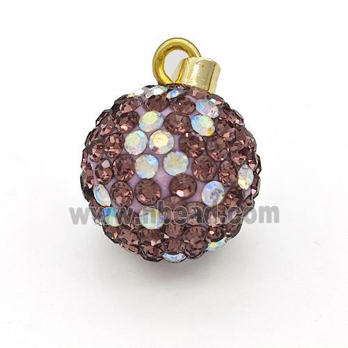 Clay Round Pendant Micro Pave Rhinestone